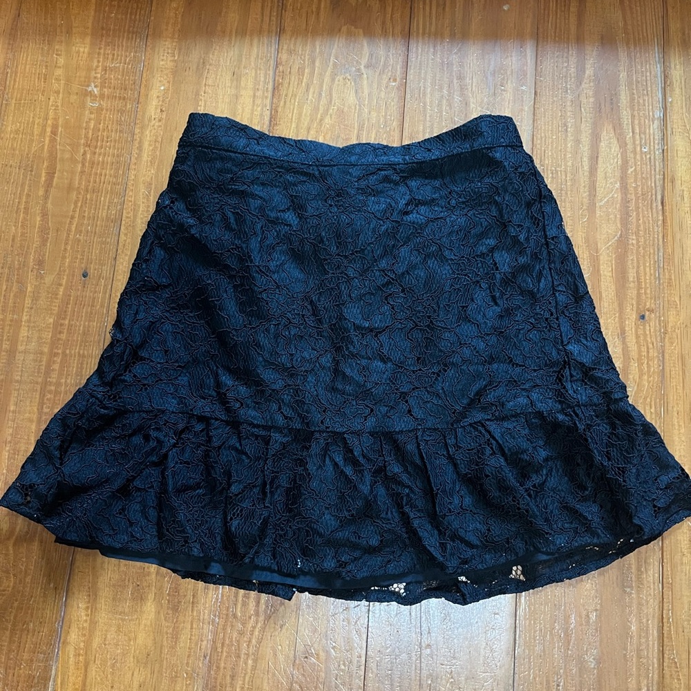 J.Crew black lace skirt.